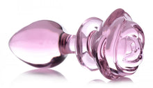 Load image into Gallery viewer, Pink Rose Glass Anal Plug - Large