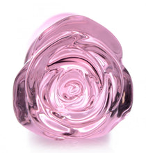 Load image into Gallery viewer, Pink Rose Glass Anal Plug - Medium