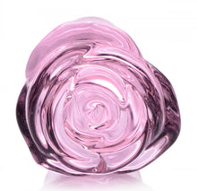 Load image into Gallery viewer, Pink Rose Glass Anal Plug - Medium