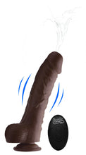 Load image into Gallery viewer, 8.5 Inch Vibrating Squirting Dildo with Remote Control - Dark