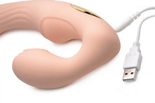 Load image into Gallery viewer, 15X U-Pulse Silicone Pulsating and Vibrating Strapless Strap-on with Remote - Blush