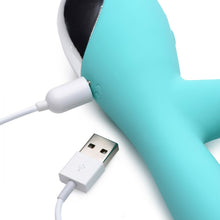 Load image into Gallery viewer, Shegasm 5 Star 7X Suction Come-Hither Silicone Rabbit - Teal
