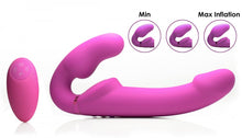 Load image into Gallery viewer, Worlds First Remote Control Inflatable Vibrating Silicone Ergo Fit Strapless Strap-On
