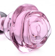 Load image into Gallery viewer, Pink Rose Glass Anal Plug - Medium
