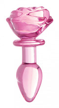 Load image into Gallery viewer, Pink Rose Glass Anal Plug - Medium
