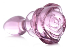 Load image into Gallery viewer, Pink Rose Glass Anal Plug - Medium
