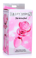 Load image into Gallery viewer, Pink Rose Glass Anal Plug - Medium
