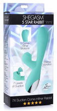 Load image into Gallery viewer, Shegasm 5 Star 7X Suction Come-Hither Silicone Rabbit - Teal
