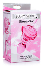 Load image into Gallery viewer, Pink Rose Glass Anal Plug - Medium
