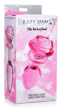 Load image into Gallery viewer, Pink Rose Glass Anal Plug - Large
