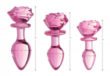 Load image into Gallery viewer, Pink Rose Glass Anal Plug - Large
