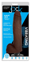 Load image into Gallery viewer, Jock Dark Vibrating Dildo with Balls - 11 Inch
