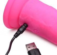 Load image into Gallery viewer, Power Player 28X Vibrating Silicone Dildo with Remote - Pink
