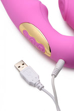 Load image into Gallery viewer, 15X U-Pulse Silicone Pulsating and Vibrating Strapless Strap-on with Remote - Pink
