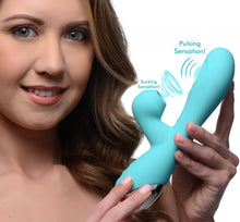 Load image into Gallery viewer, 10X Silicone Suction Rabbit Vibrator - Teal
