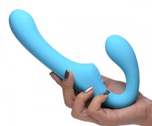 Load image into Gallery viewer, 10X Vibrating Silicone Strapless Strap-on - Blue
