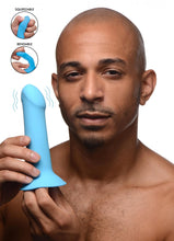 Load image into Gallery viewer, 10X Squeezable Vibrating Dildo I - Blue
