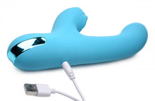Load image into Gallery viewer, 5 Star 13X Silicone Pulsing and Vibrating Rabbit - Teal
