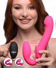 Load image into Gallery viewer, 10X Remote Control Ergo-Fit G-Pulse Inflatable and Vibrating Strapless Strap-on - Pink
