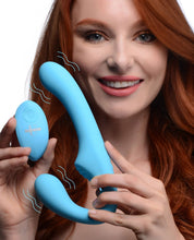 Load image into Gallery viewer, 10X Vibrating Silicone Strapless Strap-on - Blue
